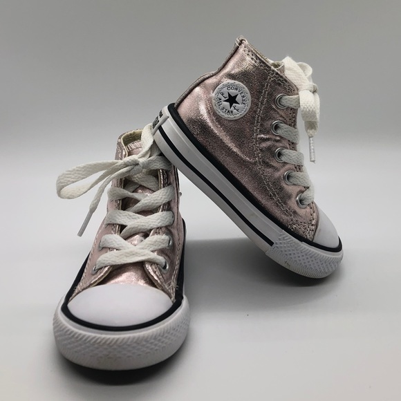 rose gold infant converse
